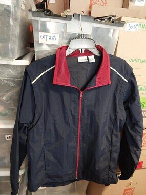 Vintage 90s MTA PRO Windbreaker Jacket Navy Blue Sz M